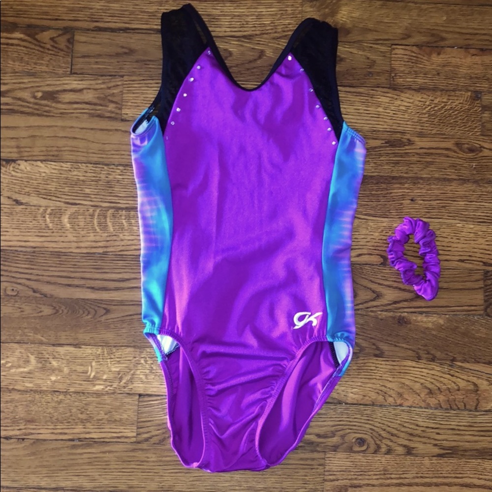 GK Elite leotard and scrunchie
